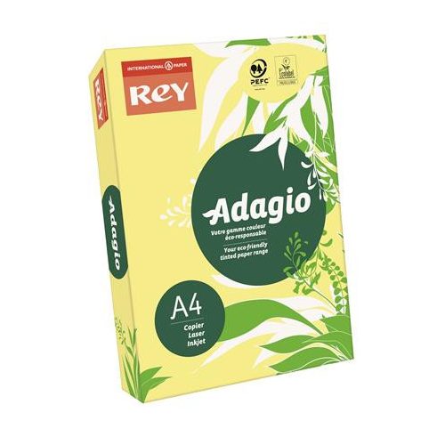 Másolópapír, színes, A4, 80 g, REY "Adagio", neon banán