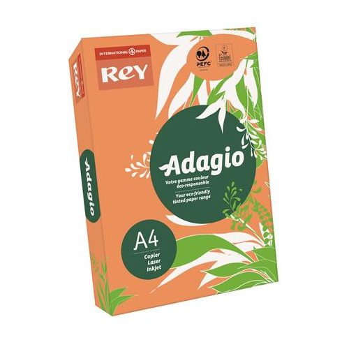Másolópapír, színes, A4, 80 g, REY "Adagio", neon mandarin