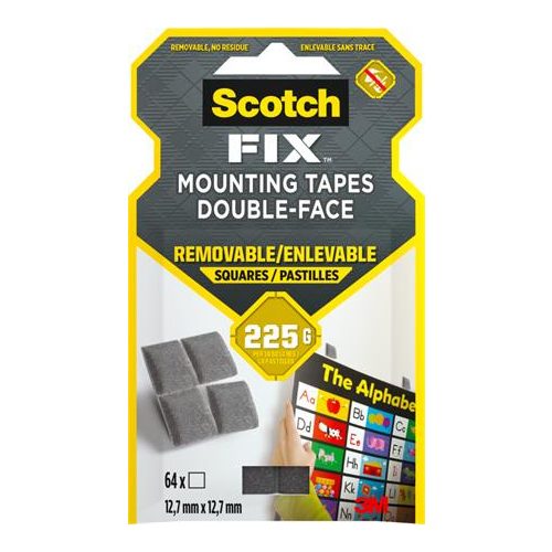 Ragasztó négyzetek, kétoldalas, eltávolítható, 12,7x12,7 mm, 3M SCOTCH "Removable"