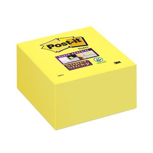 Öntapadó jegyzettömb, 76x76 mm, 350 lap, 3M POSTIT "Super Sticky", sárga
