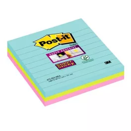   Öntapadó jegyzettömb, vonalas, 3x70 lap, 101x101 mm, 3M POSTIT "Super Sticky Cosmic", vegyes színek