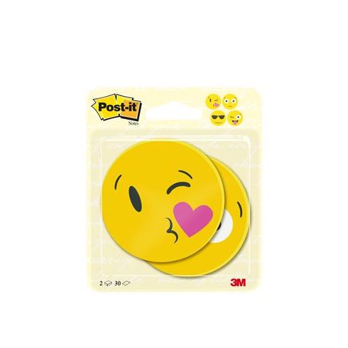 Öntapadó jegyzettömb, 2x30 lap, 70x70 mm, 3M POSTIT "Emoji", vegyes figurák
