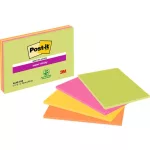 Öntapadó jegyzettömb, 152x101 mm, 4x45 lap, 3M POSTIT "Super Sticky", vegyes színek