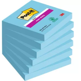   Öntapadó jegyzettömb, 76x76 mm, 6x90 lap, 3M POSTIT "Super Sticky", kék