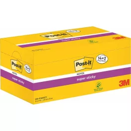   Öntapadó jegyzettömb csomag, 76x76 mm, 24x90 lap, 3M POSTIT "Super Sticky", vegyes