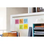 Öntapadó jegyzettömb, 76x76 mm, 12x90 lap, 3M POSTIT "Super Sticky", ultra sárga