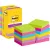 Öntapadó jegyzettömb, 76x76 mm, 12x90 lap, 3M POSTIT "Super Sticky", vegyes