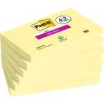 Öntapadó jegyzettömb, 76x127 mm, 4+2x90 lap, 3M POSTIT "Super Sticky", kanári sárga