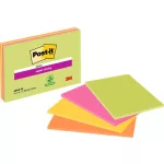 Öntapadó jegyzettömb, 203x152 mm, 4x45 lap, 3M POSTIT "Super Sticky", vegyes színek