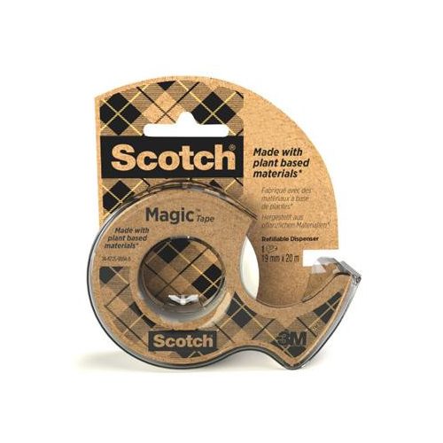 Ragasztószalag, adagolón, 19 mm x 33 m, környezetbarát, 3M "Scotch® Magic™", áttetsző