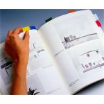 Jelölőcímke, műanyag, 50 lap, 25x43 mm, 3M POSTIT, narancs