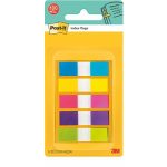 Jelölőcímke, műanyag, 5x20 lap, 12x43 mm, 3M POSTIT, vegyes