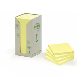   Öntapadó jegyzettömb, 76x76 mm, 16x100 lap, környezetbarát, 3M POSTIT, sárga