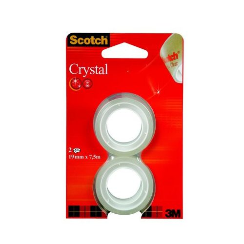 Ragasztószalag, 19 mm x 7,5 m, 3M SCOTCH "Crystal"