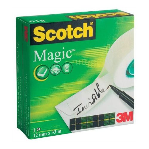 Ragasztószalag, 12 mm x 33 m, 3M SCOTCH "Magic Tape 810"