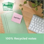 Öntapadó jegyzettömb, 38x51 mm, 6x100 lap, környezetbarát, 3M POSTIT "Nature", vegyes pasztell színek