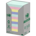 Öntapadó jegyzettömb, 38x51 mm, 24x100 lap, környezetbarát, 3M POSTIT "Nature", vegyes pasztell színek
