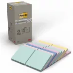 Öntapadó jegyzettömb, 76x76 mm, 16x100 lap, környezetbarát, 3M POSTIT "Nature", vegyes pasztell színek