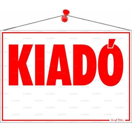 Információs tábla, 50x35 cm, "Kiadó"