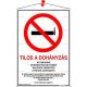Információs tábla, 21x30 cm, többnyelvű, "Tilos a dohányzás!"