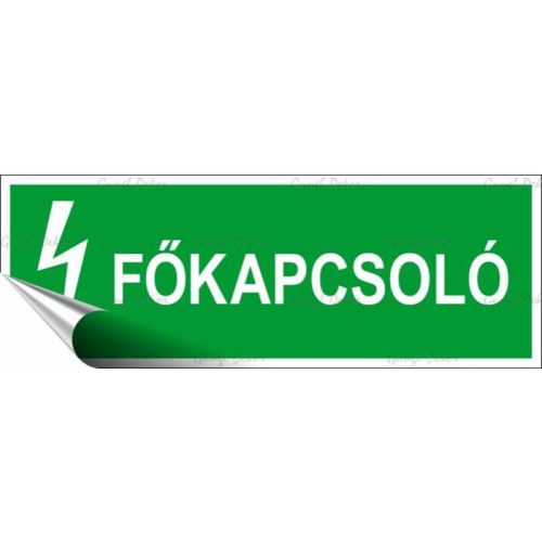 Információs matrica, 14x5 cm, "Főkapcsoló"