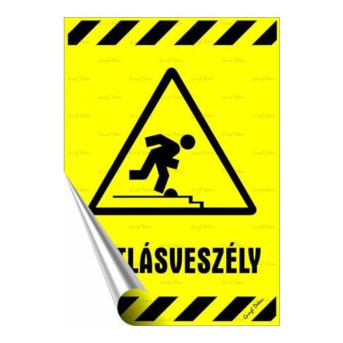 Információs matrica, 25x17,5 cm, "Botlásveszély"