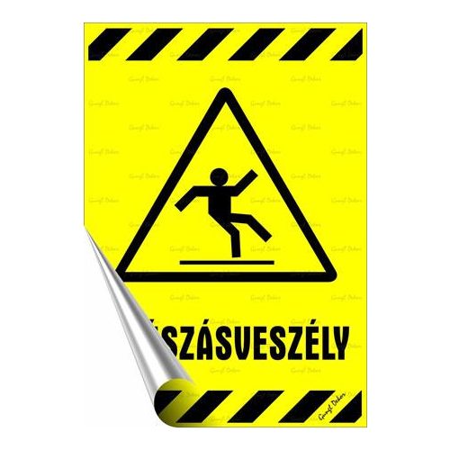Információs matrica, 25x17,5 cm, "Csúszásveszély"
