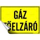 Információs matrica, 11,6x16,6 cm, "Gáz főelzáró"