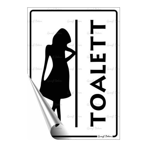 Információs matrica, 11,6x16,6 cm, "Női toalett"