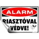 Információs matrica, 11,6x16,6 cm, "Riasztóval védve"