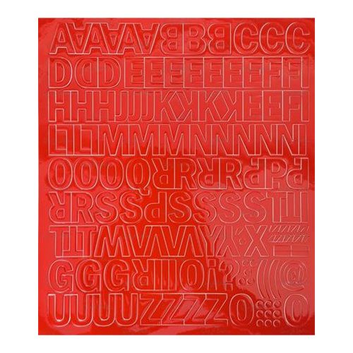 Öntapadós matrica, 2 cm-es, betűlap, piros