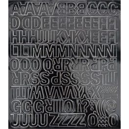 Öntapadós matrica, 2 cm-es, betűlap, fekete