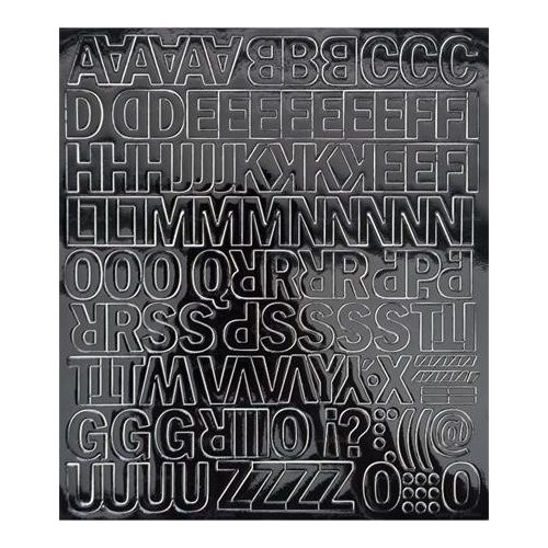 Öntapadós matrica, 2 cm-es, betűlap, fekete