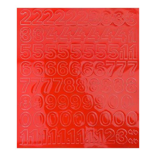 Öntapadós matrica, 2 cm-es, számlap, piros