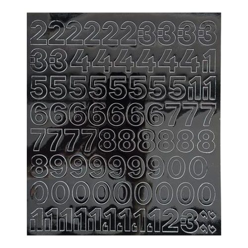 Öntapadós matrica, 2 cm-es, számlap, fekete