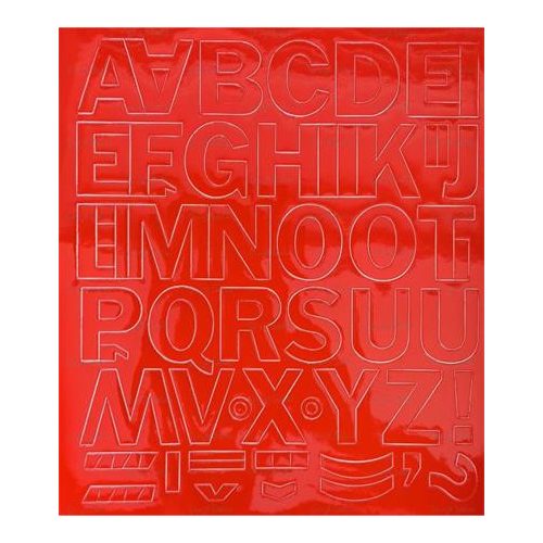 Öntapadós matrica, 3 cm-es, betűlap, piros