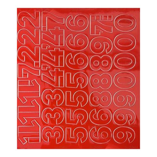 Öntapadós matrica, 3 cm-es, számlap, piros