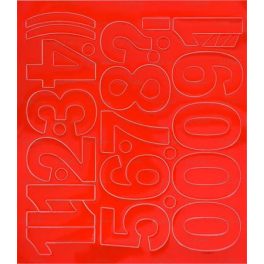 Öntapadós matrica, 5 cm-es, számlap, piros