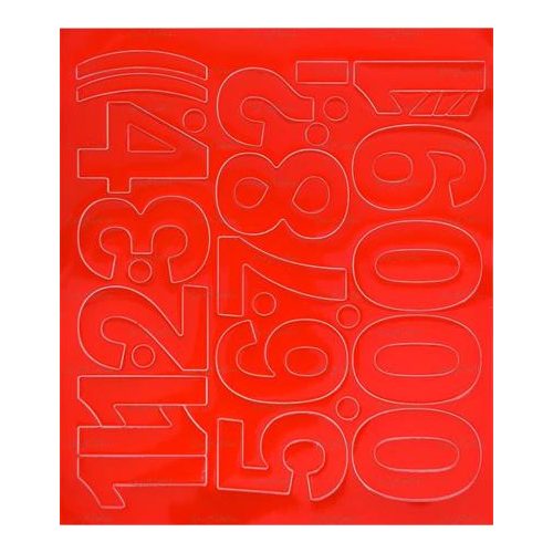 Öntapadós matrica, 5 cm-es, számlap, piros