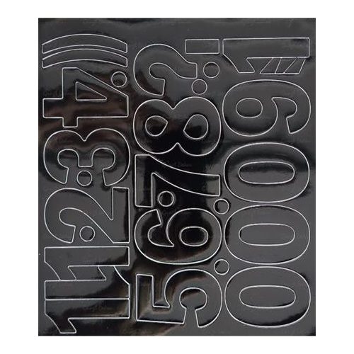 Öntapadós matrica, 5 cm-es, számlap, fekete