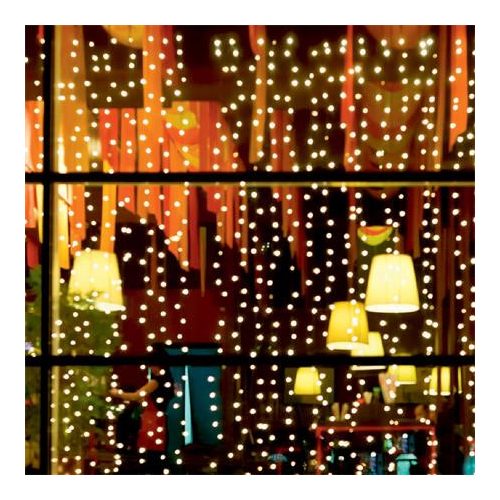 Fényfüggöny, kültéri, 400 db microLED, melegfehér, 2x2 m, HOME