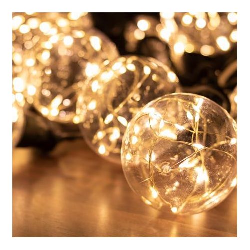 Fényfüzér, kül- és beltéri, 200 db microLED, melegfehér, 4,5 m, HOME "Party"