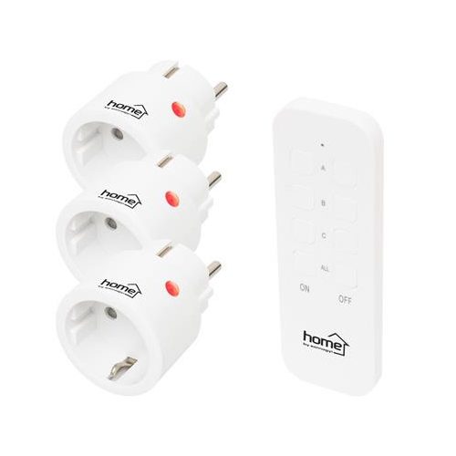 Dugalj szett, 3 aljzat, távirányítóval, 2300 W, HOME, fehér