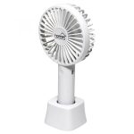 Kézi ventilátor, tölthető, 9 cm, 4 W, HOME, fehér