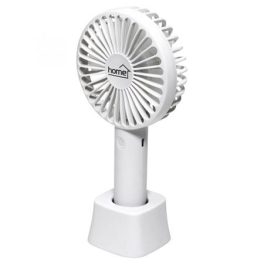 Kézi ventilátor, tölthető, 9 cm, 4 W, HOME, fehér