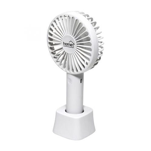 Kézi ventilátor, tölthető, 9 cm, 4 W, HOME, fehér