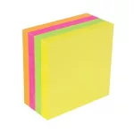 Öntapadó jegyzettömb, 75x75 mm, 400 lap, VICTORIA OFFICE, neon