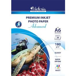   Fotópapír, tintasugaras, A6, 180 g, fényes, VICTORIA PAPER "Advanced"