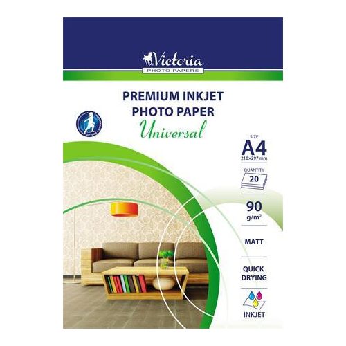 Fotópapír, tintasugaras, A4, 90 g, matt, VICTORIA PAPER "Universal"