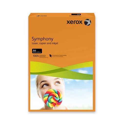 Másolópapír, színes, A4, 80 g, XEROX "Symphony", narancs (intenzív)